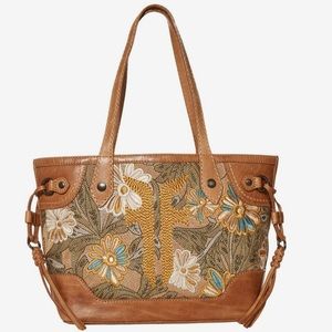 Frye Melissa Embroidery Carryall Tote NWOT
